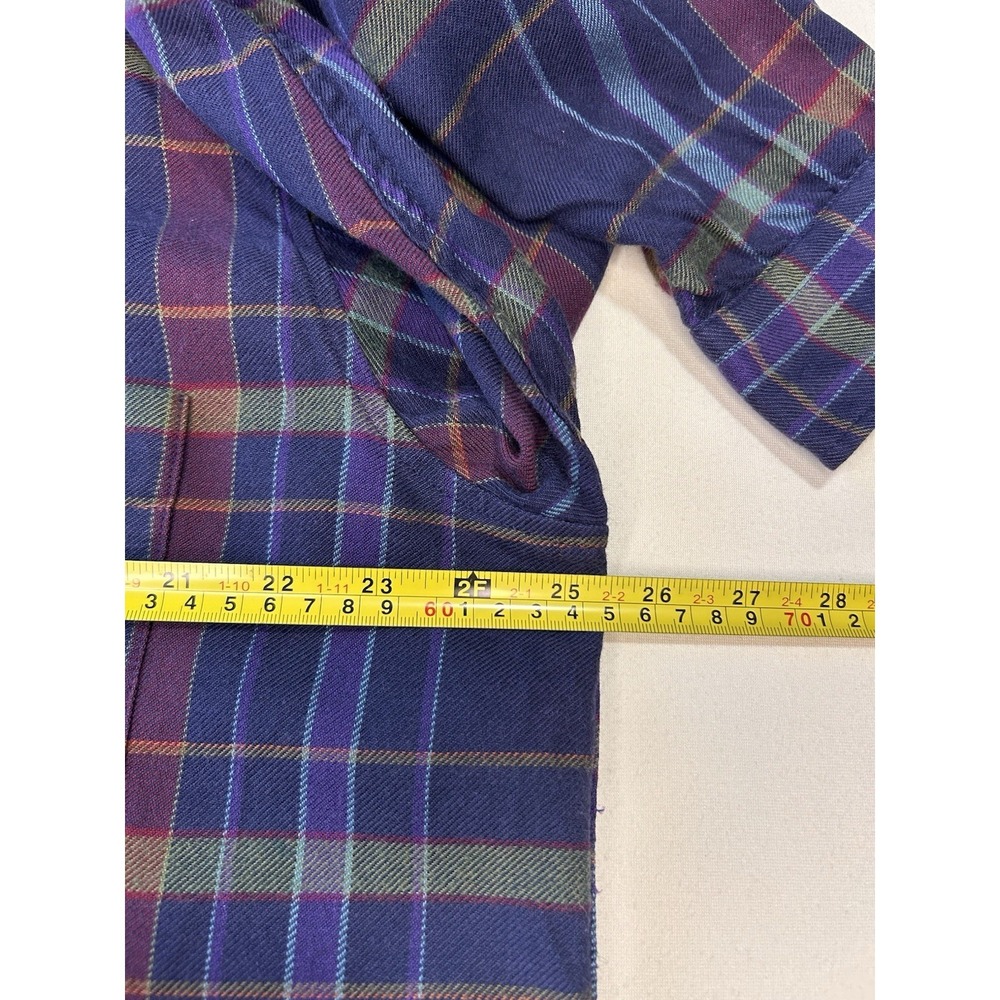 Vintage LOBO Pendleton XL Plaid Button Down Shirt Cotton Wool USA Navy Purple - Picture 7 of 8